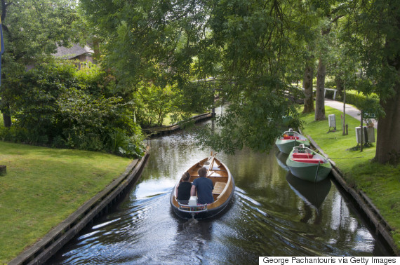 Boat in the canals of Giethoorn